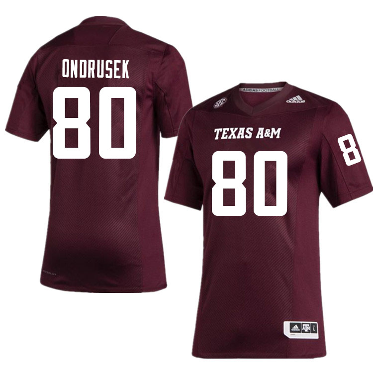 Men #80 Tyler Ondrusek Texas A&M Aggies College Football Jerseys Sale-Maroon